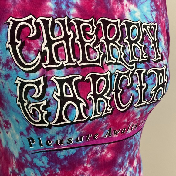 Vintage 1990s CHERRY GARCIA Ben & Jerrys Tie Dye T-SHIRT |Size Small - Picture 3 of 12